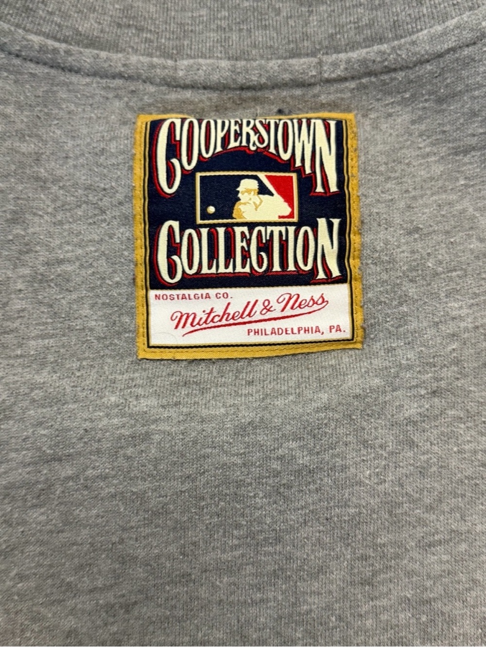 Mitchell & Ness Kansas City Royals 2X Gray Oversized Logo Crewneck Sweatshirt - Picture 7 of 8